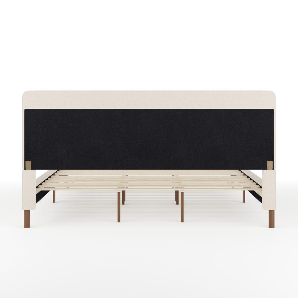 Martha Stewart Martha Stewart Britta Upholstered Platform Bed With Piped Detail Headboard