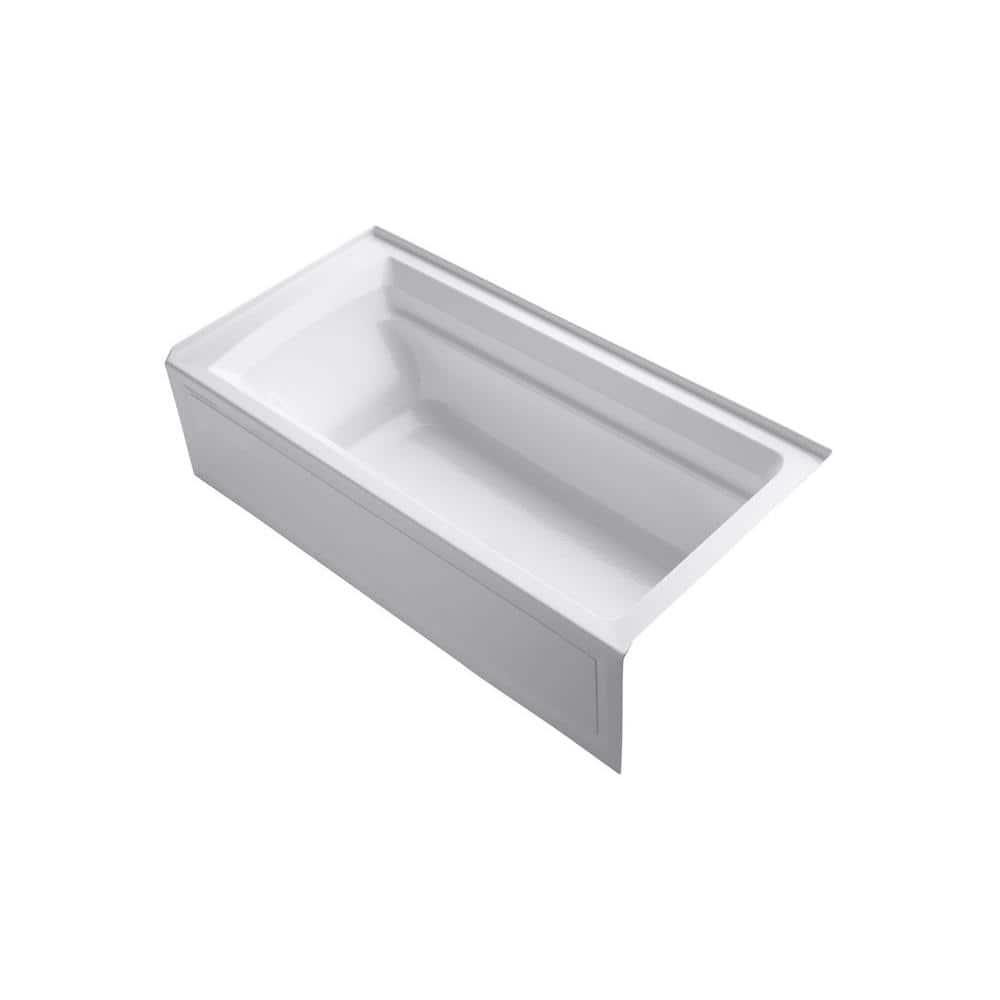 72" x 36" Acrylic Alcove Soaking Bathtub with Comfort Depth