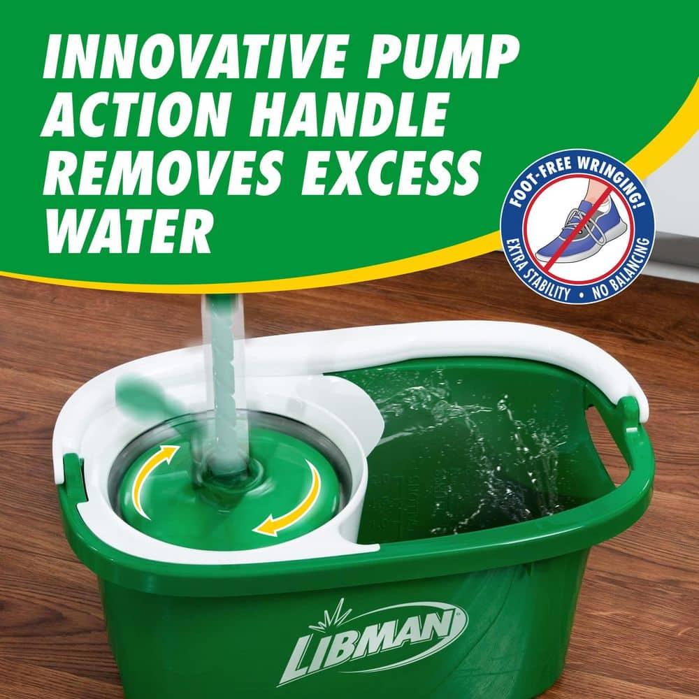 Libman Tornado Spin Mop and Bucket System | All-in-One Floor Cleaning Kit with Advanced Microfiber Head