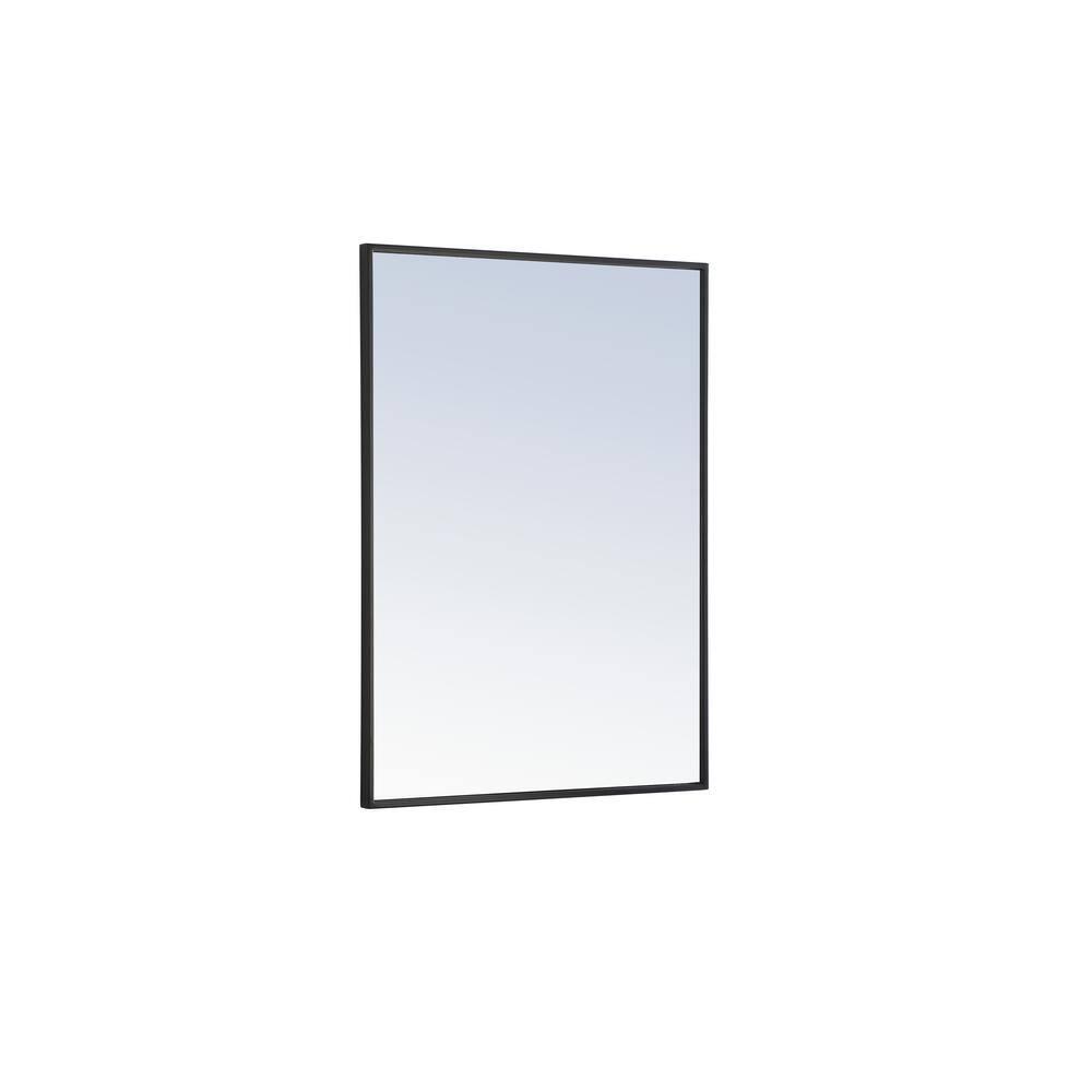 Elegant Lighting Metal Frame Square Mirror 24 inch in Black