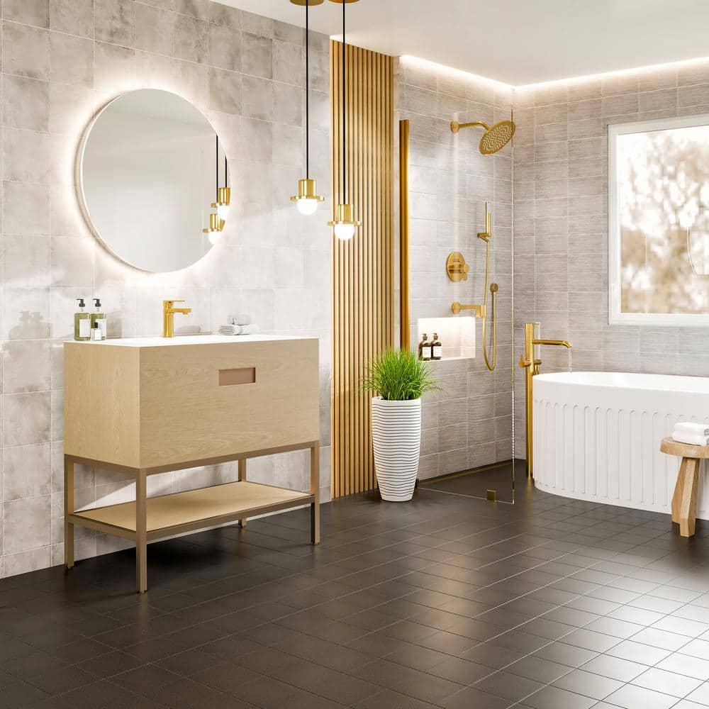 Eviva Lina 35'' Single Bathroom Vanity with Solid Surface Top