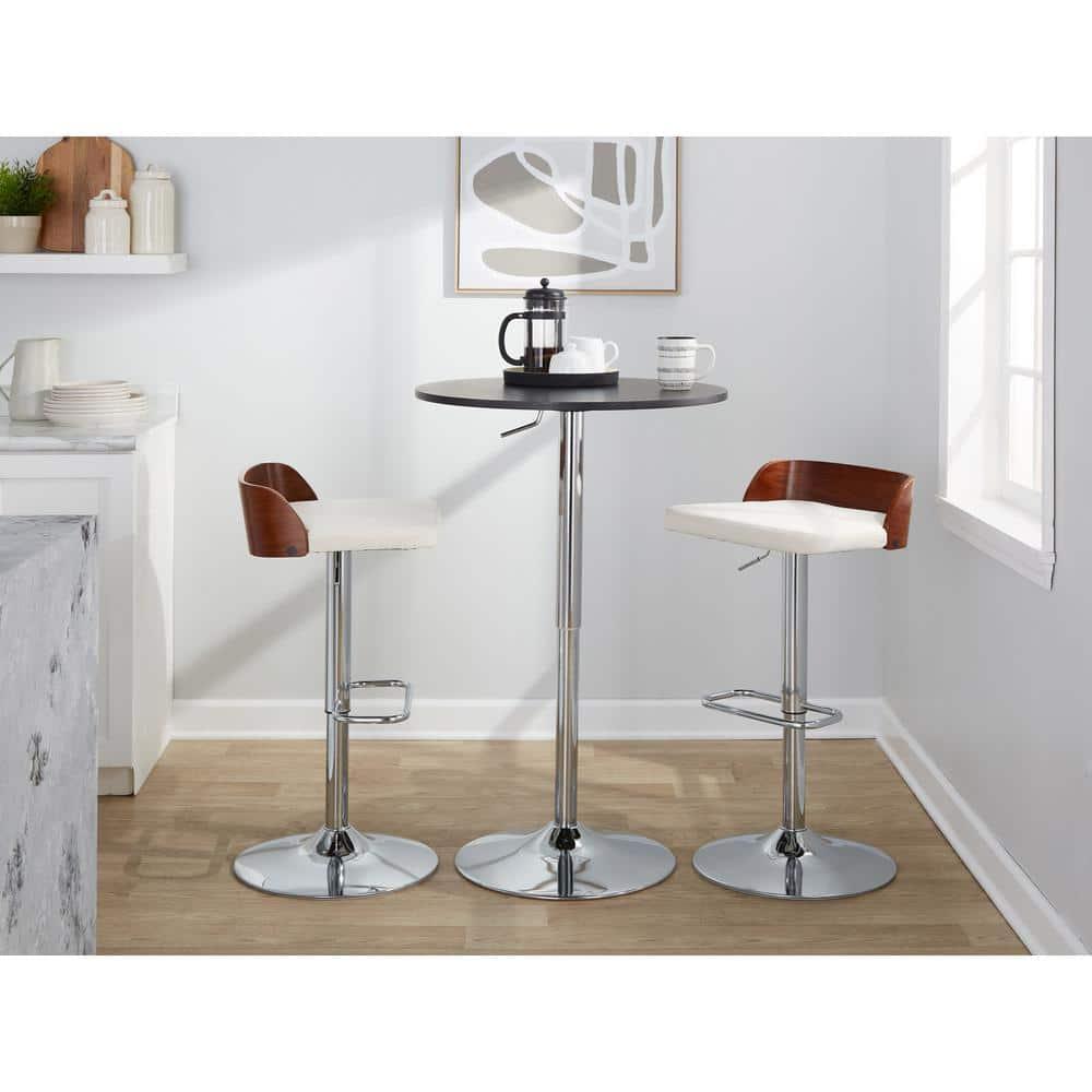 Swivel Upholstered Adjustable Height Counter Stool with Metal Frame