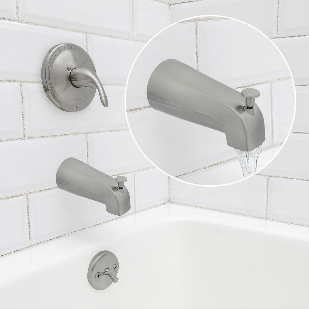 Danco Universal Bathroom Tub Spout with Diverter in Brushed Nickel (89249)