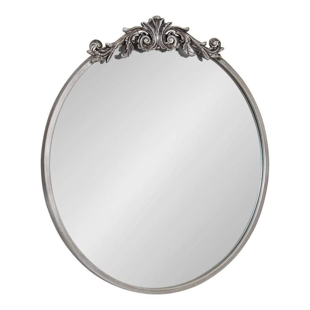Kate and Laurel Arendahl Metal Round Mirror, 24" Diameter, Silver
