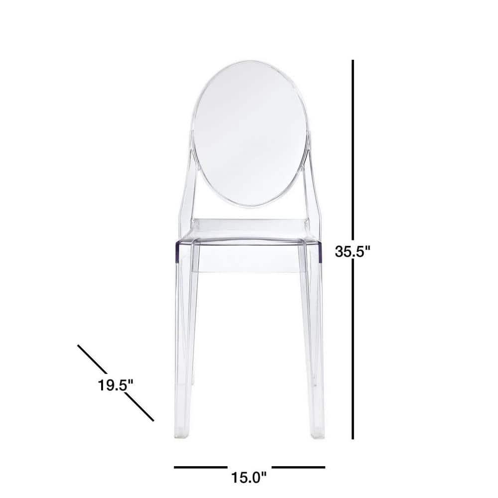 Casper Dining Side Chair Clear - Modway: Sturdy Acrylic, No Assembly, Indoor/Outdoor