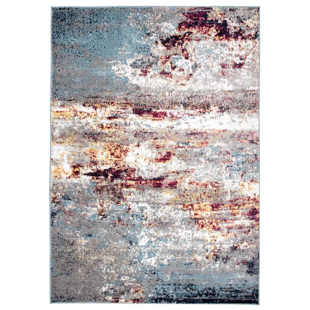 World Rug Gallery Distressed Abstract Watercolor Multi 3'3" x 5' Area Rug