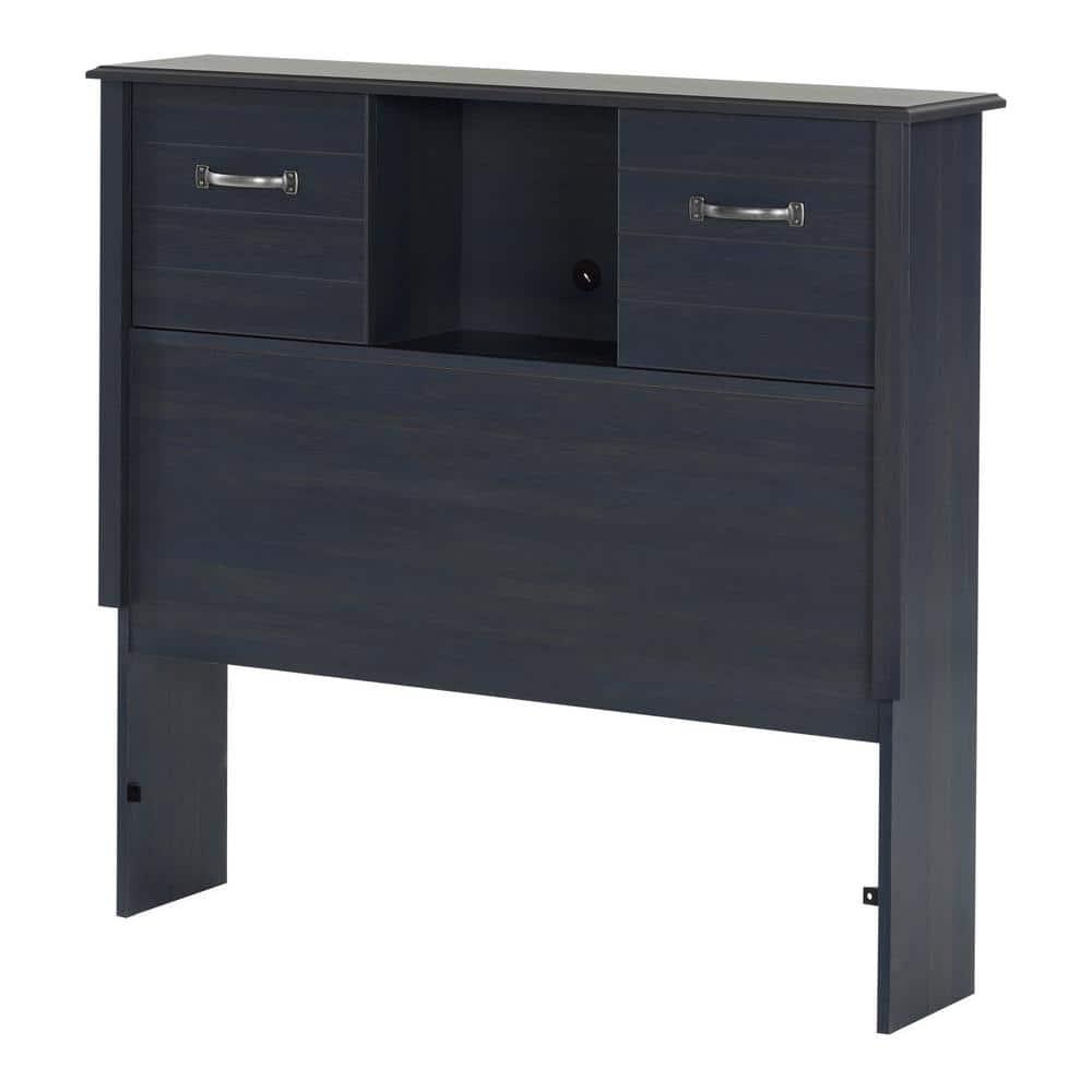 South Shore Ulysses Blueberry Bookcase Headboard with Sliding Doors, Multiple Sizes