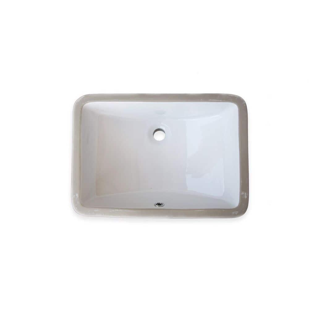 Wells Sinkware Rhythm Series 14.5'' Ceramic Rectangular Bathroom Sink with Overflow