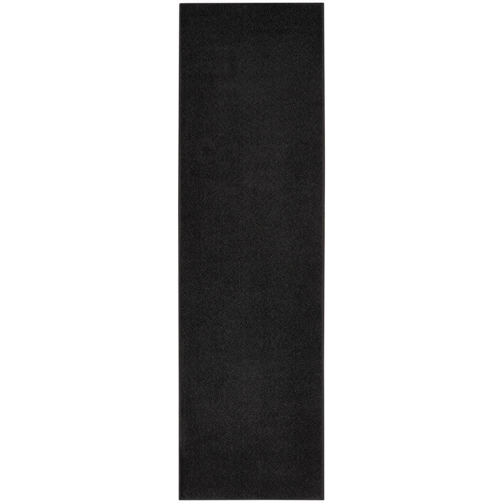 Nourison Essentials Easy Care Indoor Outdoor Area Rug - Black 2'2" x 10'