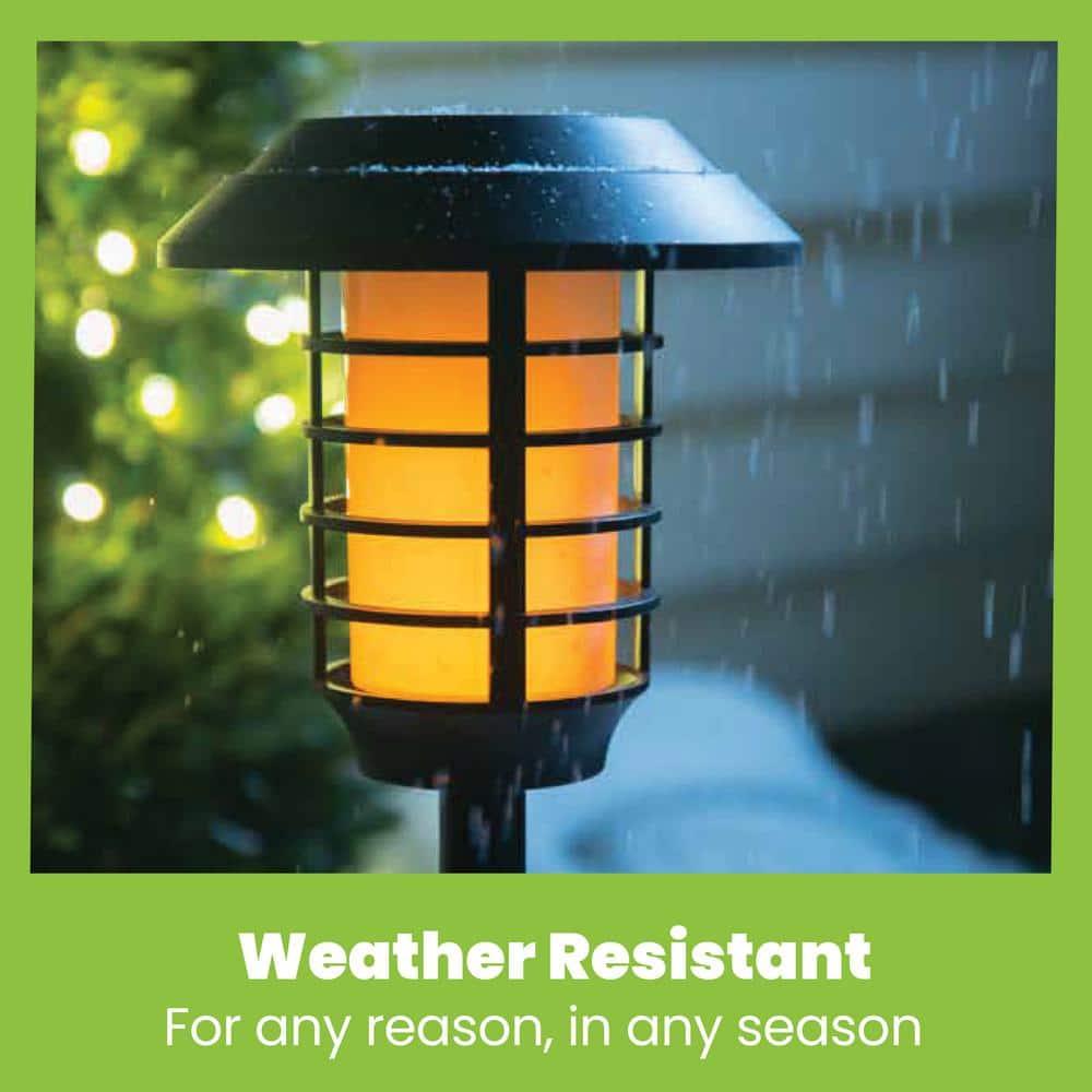 Bell + Howell Solar Pathway Lights, Bright White & Flickering Flame Solar Torches Waterproof Outdoor Lighting Landscape Lights Dusk to Dawn Auto On/Off for Garden Patio Yard- 2 Pack