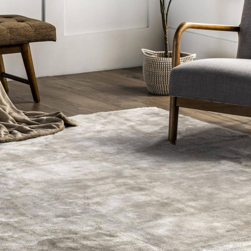 Nuloom Loni Cozy Plush Solid Pet Friendly Premium Machine Washable Shag Area Rug, 5' x 8', Beige