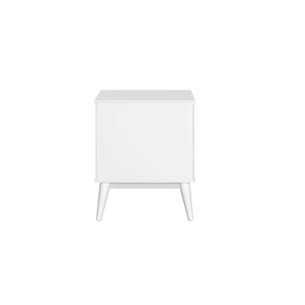 George Oliver Preston 26"H Modern 2-Drawer Nightstand with USB Ports and Flared Legs