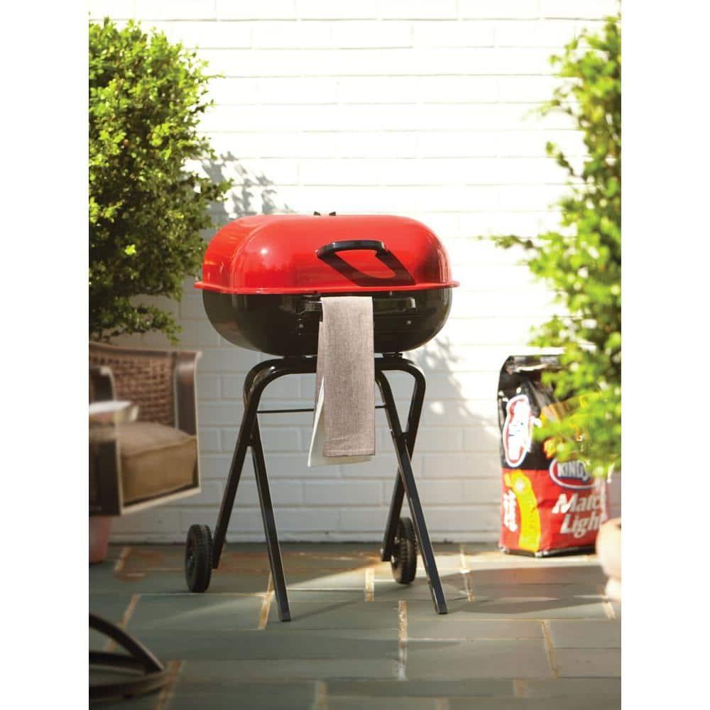 Americana Walk-A-Bout 100% Pre-Assembled Portable Steel Charcoal Grill in Red