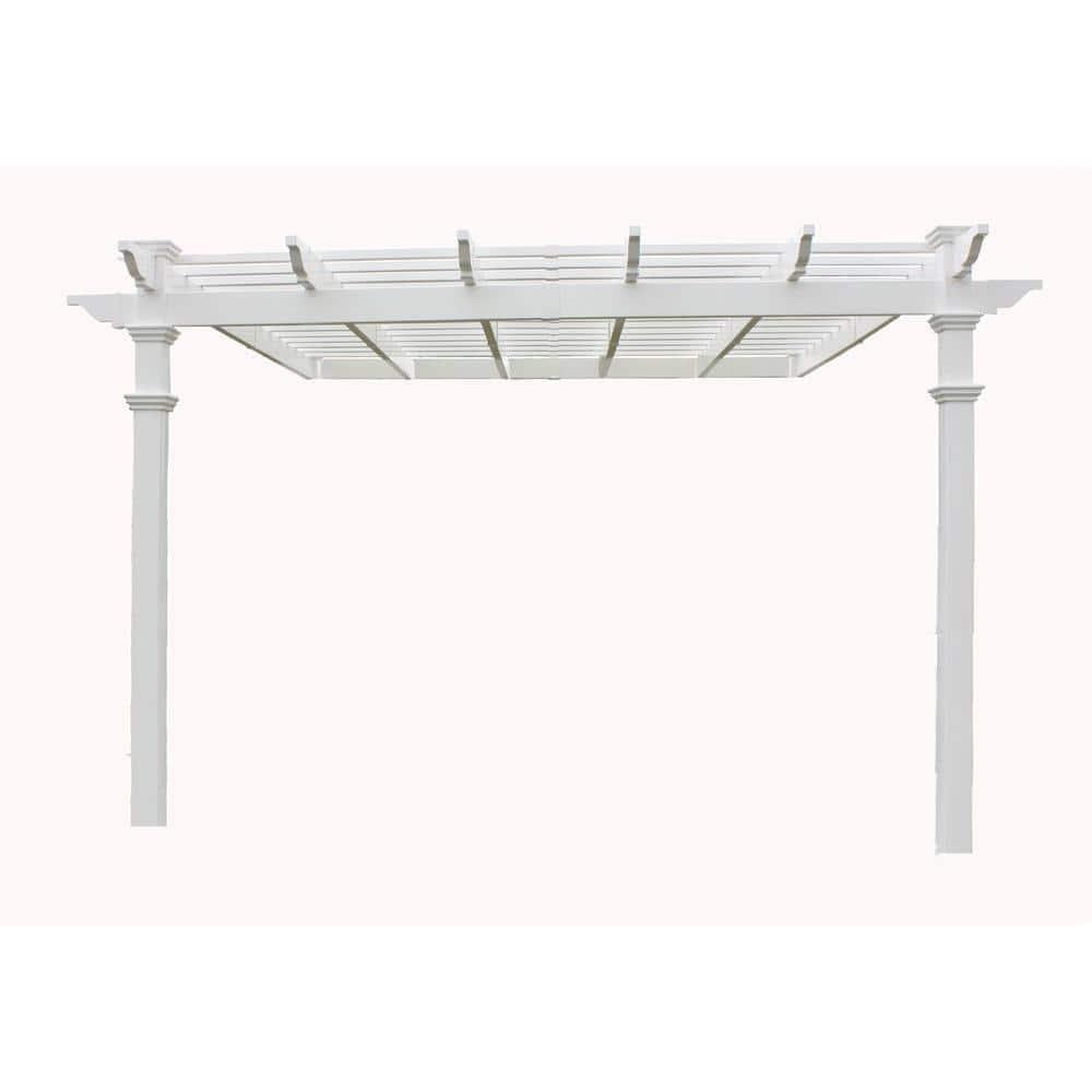 Vita 12' x 12' Freemont White Vinyl Pergola, VA42044