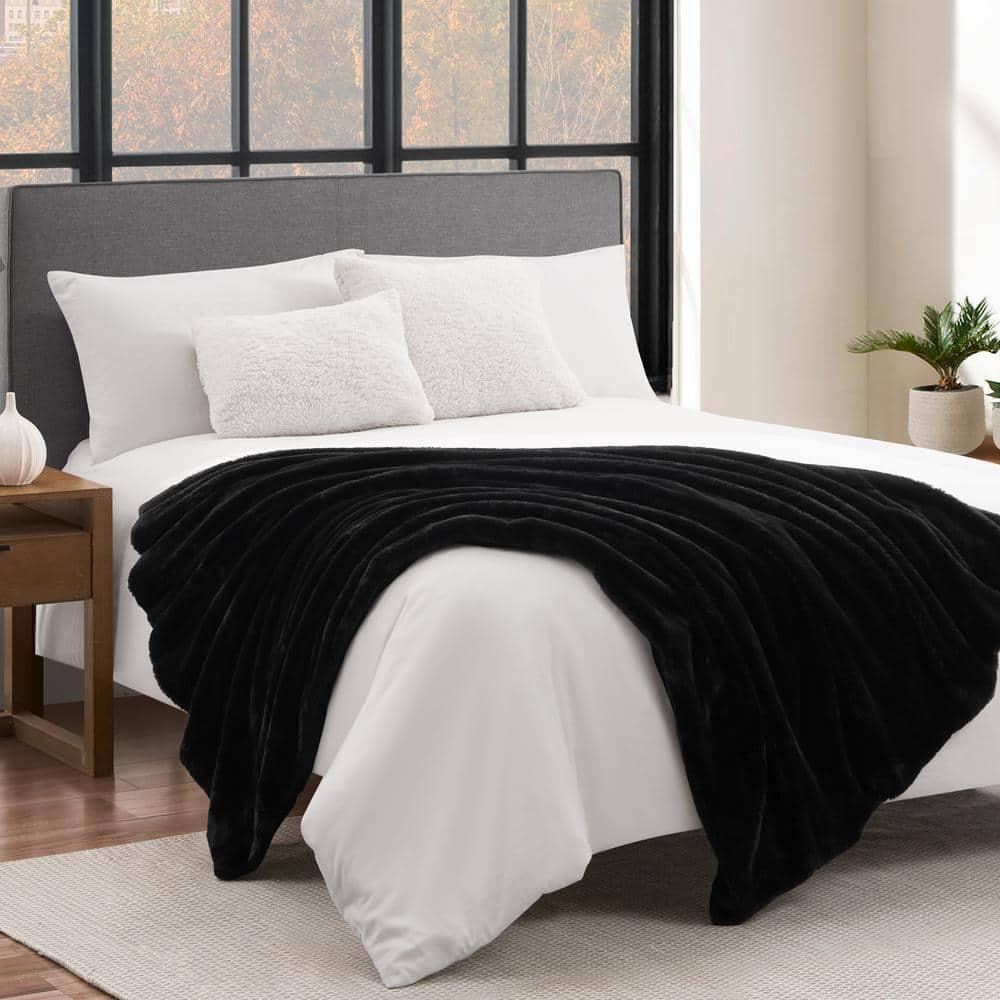 Lucky Brand Reversible Solid Rabbit Mink Faux Fur Luxurious & Soft Thow Blankets - 50" x 70" & Reviews | Wayfair