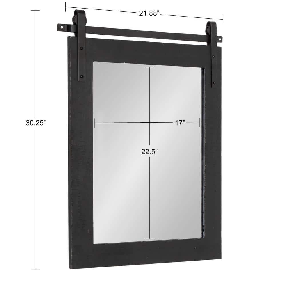 Kate & Laurel All Things Decor 22" x 30" Cates Rectangle Wall Mirror Black: Rustic Farmhouse Style, No Assembly, Wall Mounted