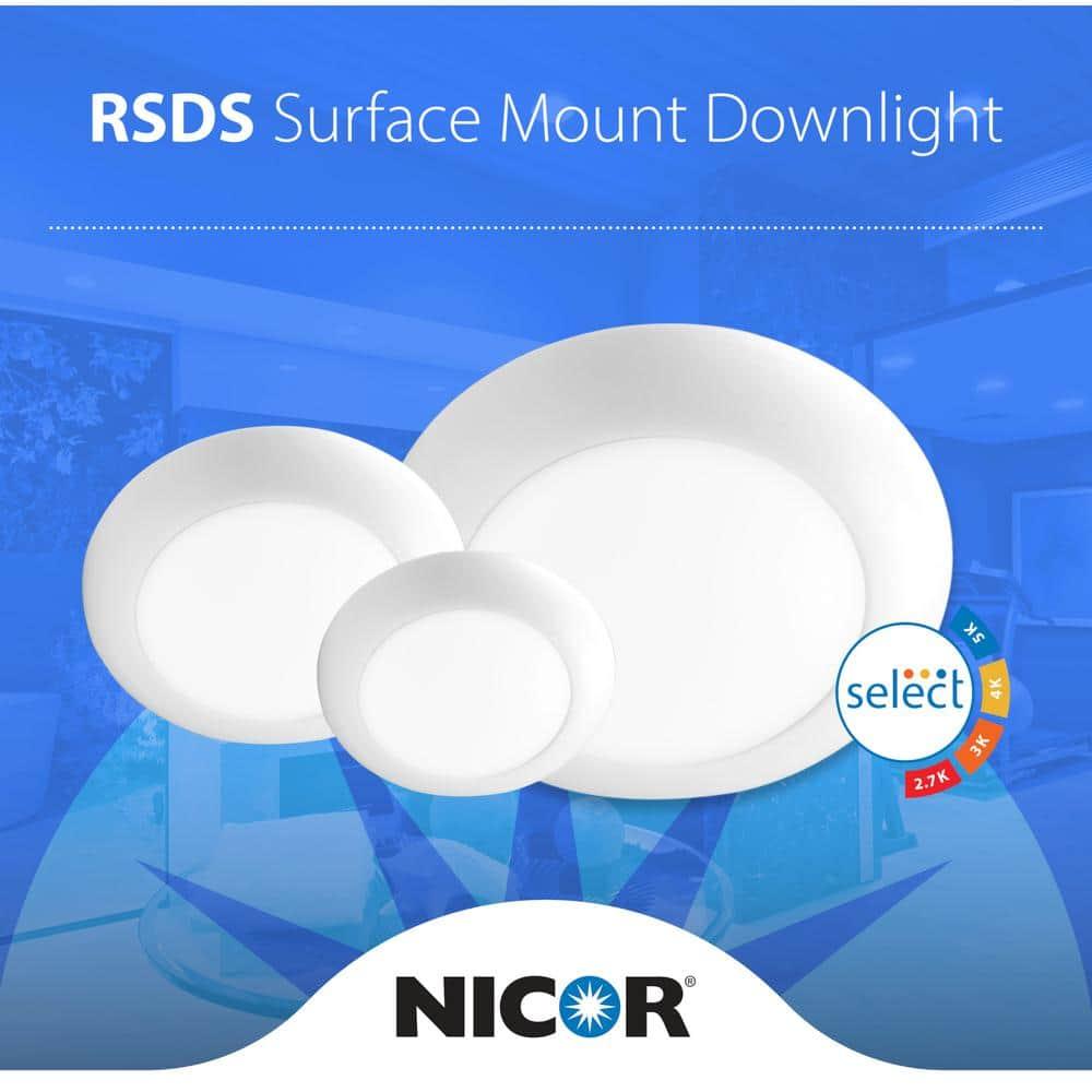 RSD 4-inch Selectable LED Round Surface Mount Downlight - Black Finish