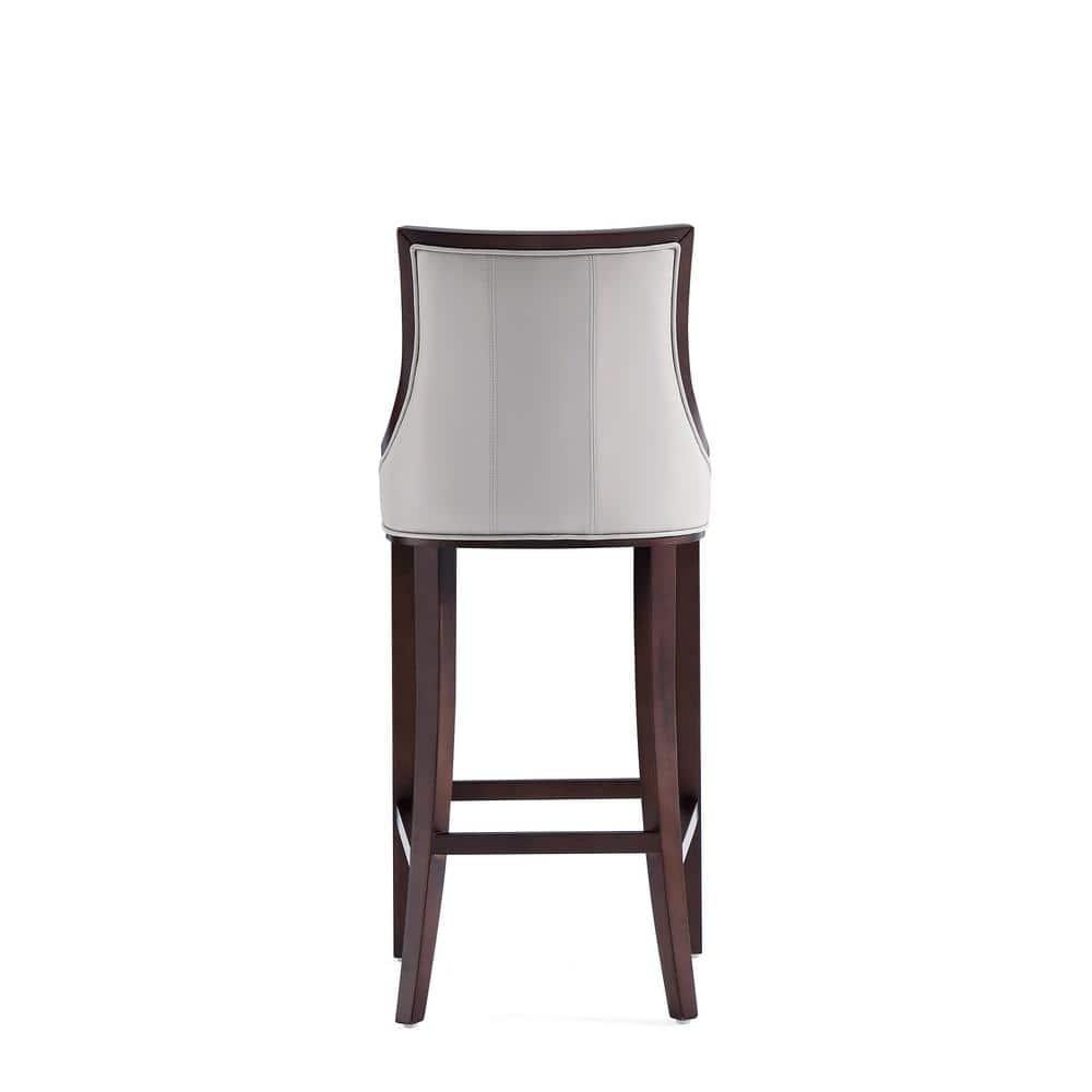 Fifth Avenue Upholstered Beech Wood Faux Leather Barstool Light Gray - Manhattan Comfort: Elegant Counter Chair, Fixed Height