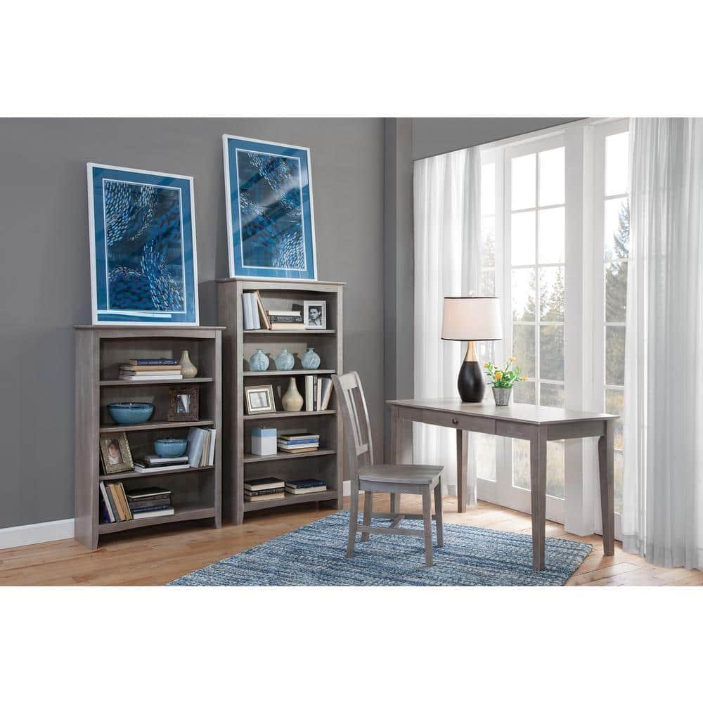 48" Shaker Bookshelf Unfinished - International Concepts: Solid Parawood, 4-Shelf Storage