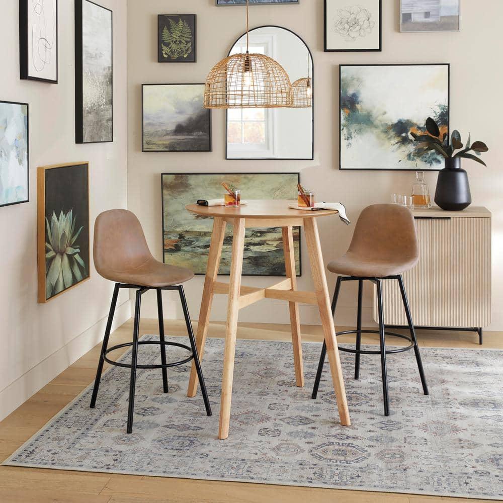 18" x 24" (Set of 2) Sylvie Modern Circles and Going in Circles by Framed Wall Canvas Set Black - Kate & Laurel All Things Decor