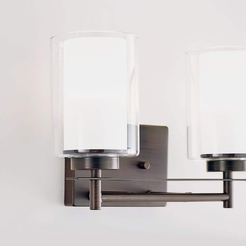 Generation Lighting 4437302-710 Elmwood Park Two - Light Wall/Bath Vanity Style Fixture, Bronze
