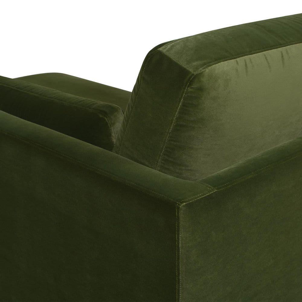 Jennifer Taylor Home Knox 65" Modern Farmhouse Performance Velvet Living Room Chaise Lounge Chair in Olive Green