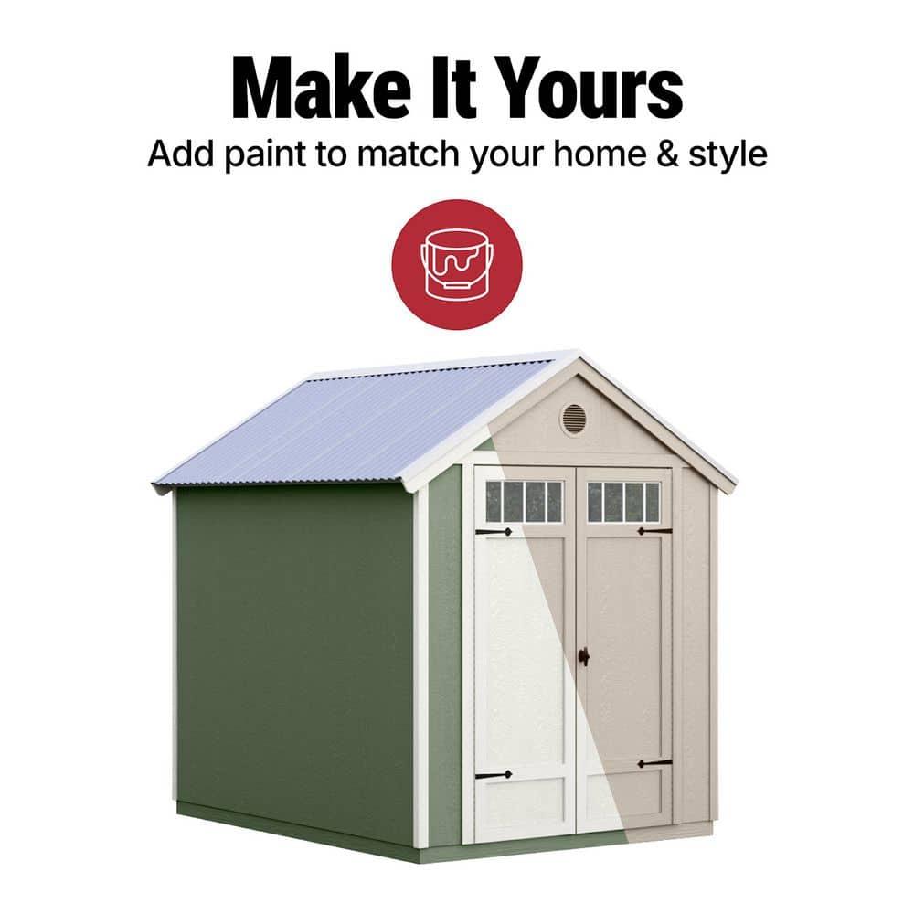 Handy Home Garden 6 ft. W x 8 ft. D Wood Storage Shed with Floor