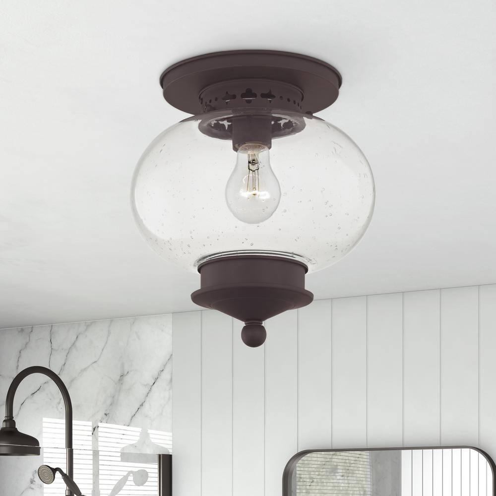 Livex Lighting Harbor 1 - Light Flush Mount in  Bronze