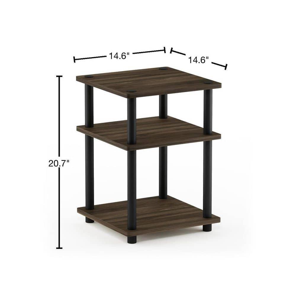 3-Tier Easy Assembly Multipurpose Shelf Dispaly Open Shelves Sofa Side End Table Nightstand for Living Room&Bedroom,Blackwood