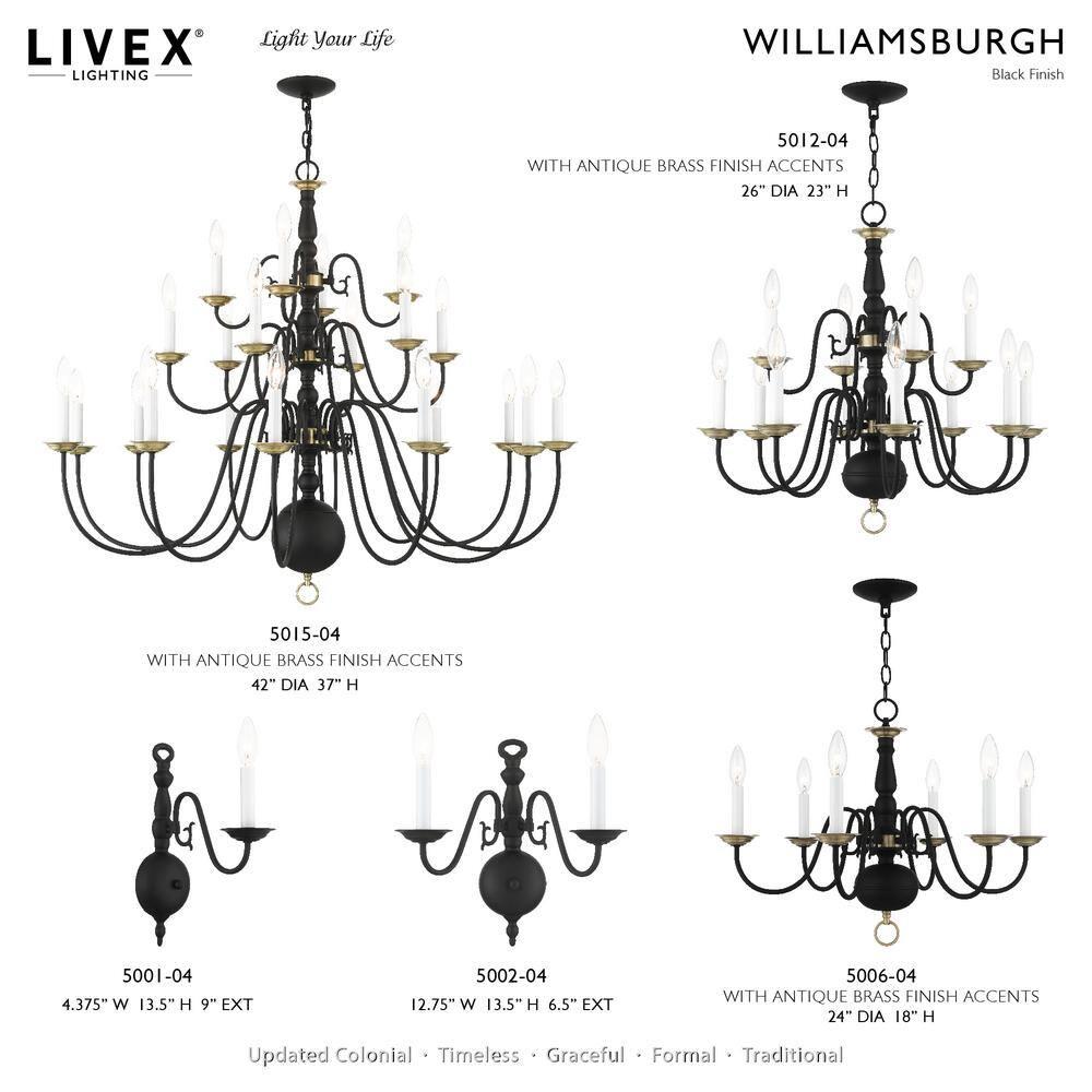 Livex Lighting - Williamsburgh - 6 Light Chandelier in Traditional Style - 24