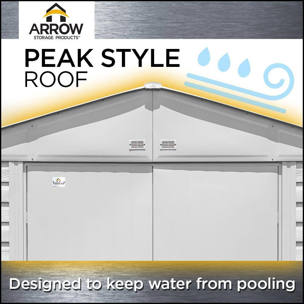 Arrow 8 ft. W x 8 ft. D Galvanized Steel Storage Shed