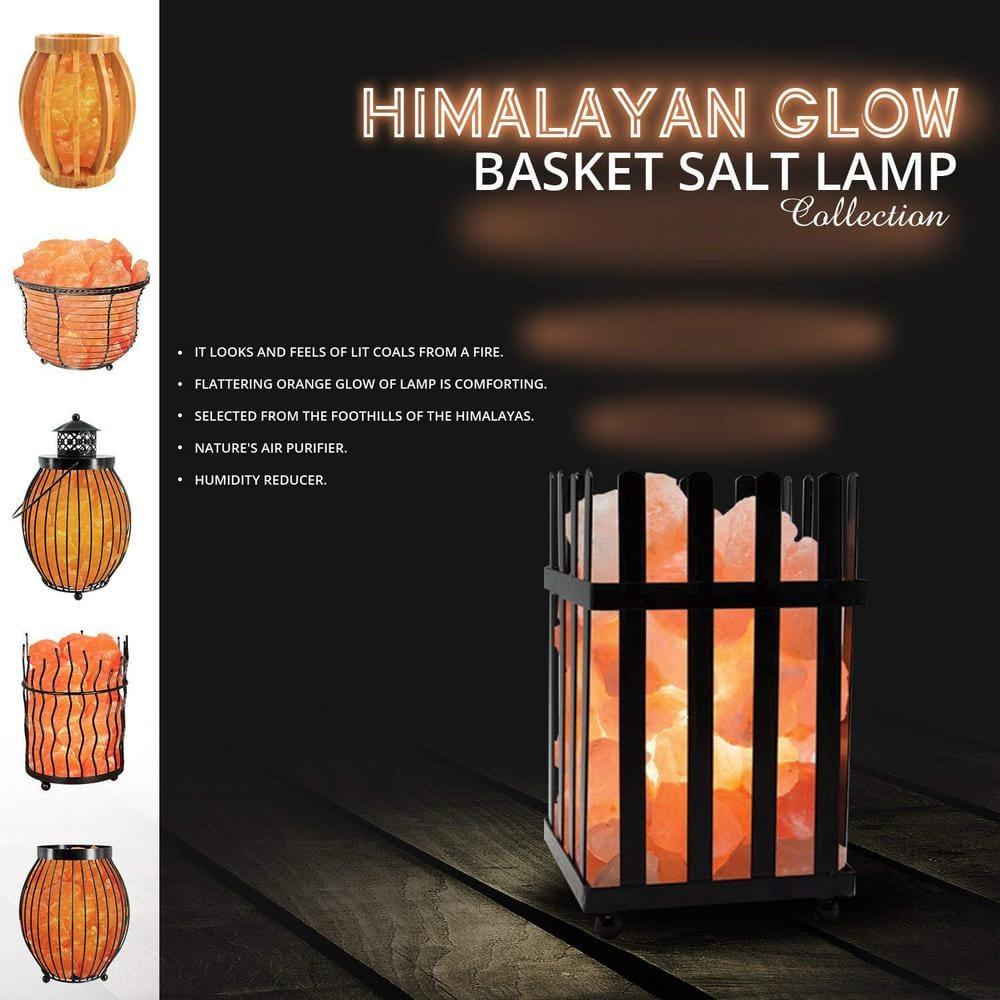 WBM LLC Himalayan Glow Picket Fence Style Metal Basket Salt Lamp- Dimmer Switch & ETL Certified Cord3