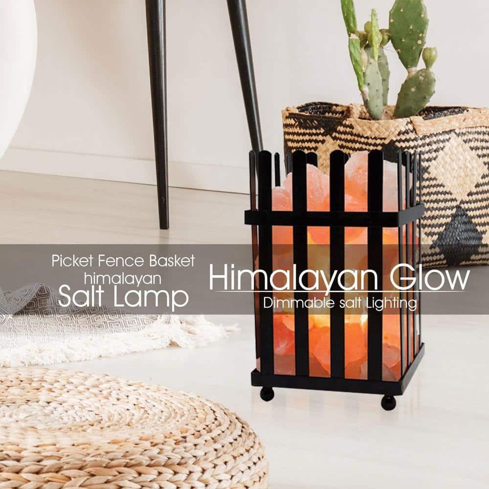 WBM LLC Himalayan Glow Picket Fence Style Metal Basket Salt Lamp- Dimmer Switch & ETL Certified Cord3
