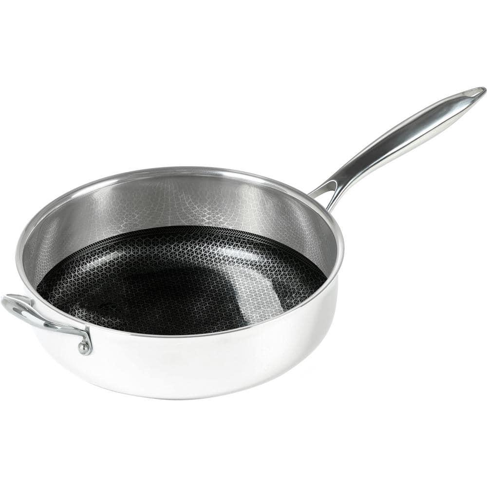 Black Cube by Frileing Hybrid Quick Release Stainless Steel 11" Saute Pan with Helper Handle and Lid
