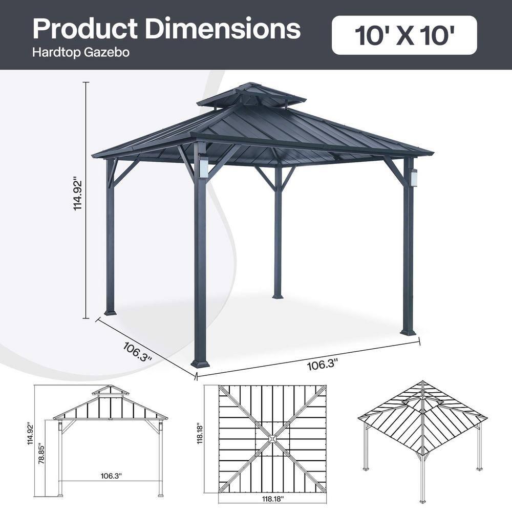Outdoor Leisure Products 10 Ft. W x 10 Ft. D Aluminum Gazebo