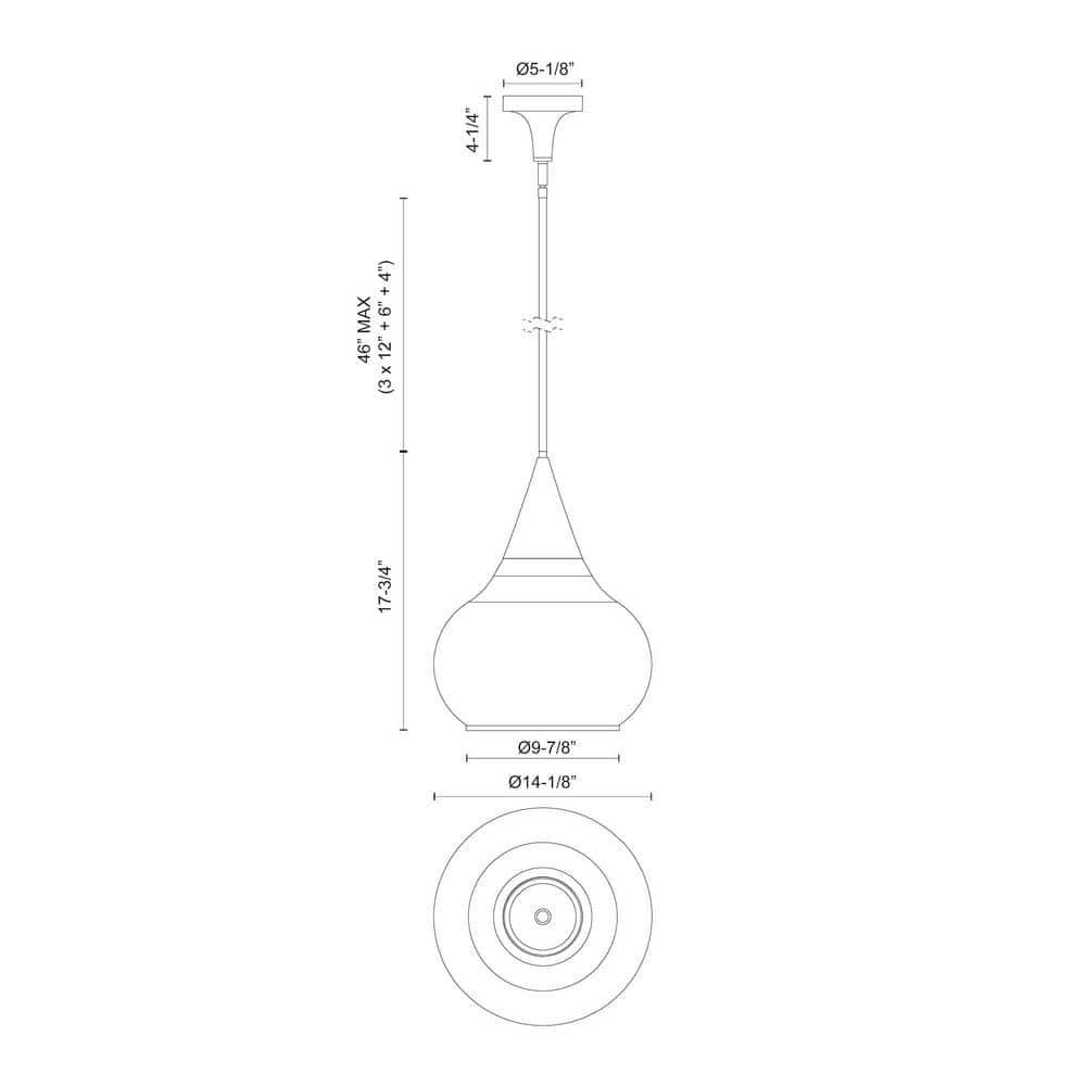 PD524214CHOP-Alora Lighting-Hazel - 1 Light Pendant-17.75 Inches Tall and 14.13 Inches Wide-Chrome Finish-Matte Opal Glass Color