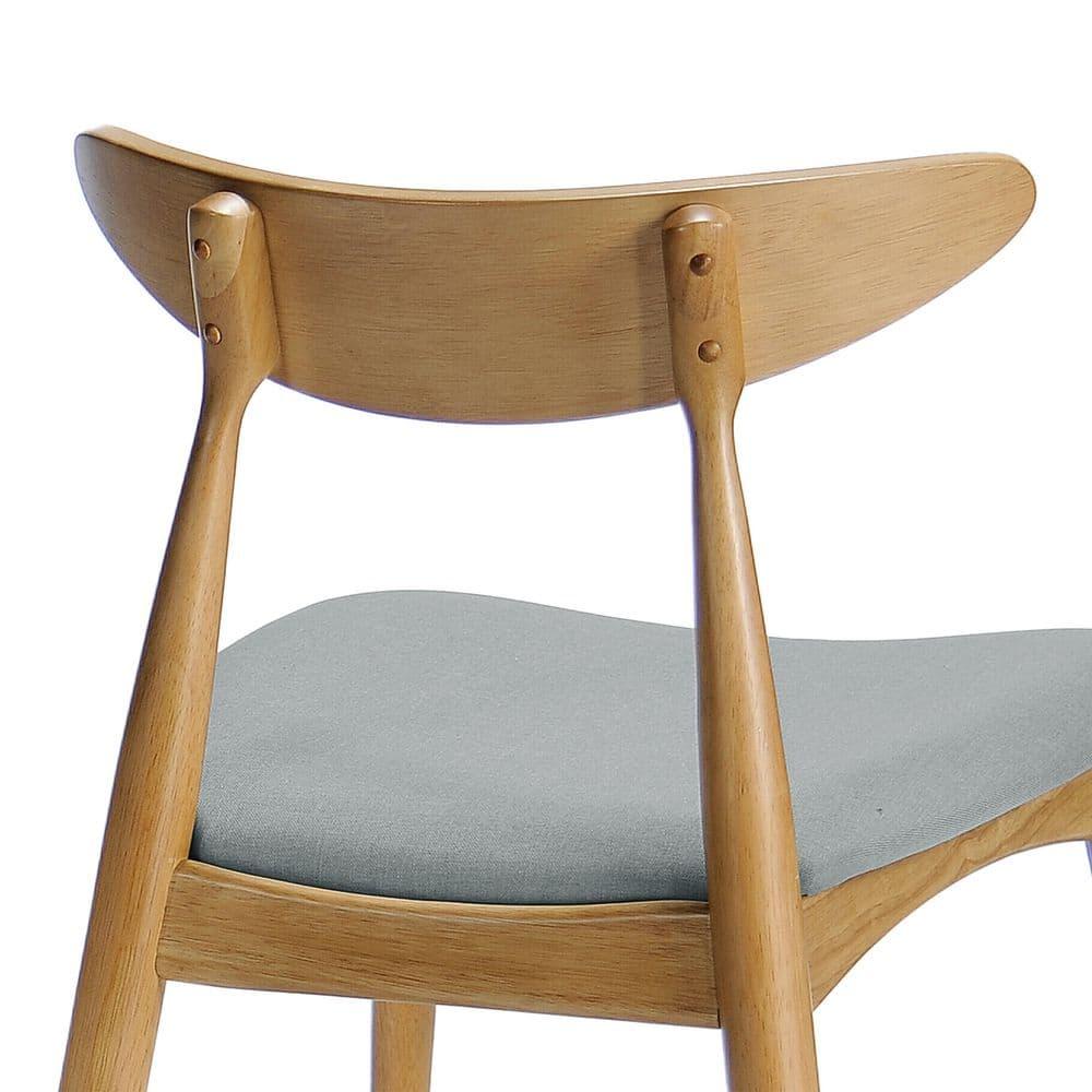 Christopher Knight Home Barron Mid Century Modern Rubberwood Fabric Upholstered Dining Chairs (Set of 2), Beige/Natural Oak