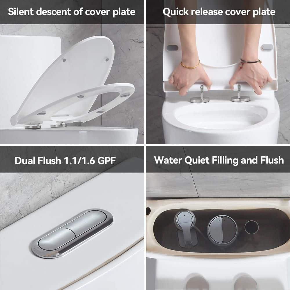 Small Compact One Piece Toilet Dual Flush