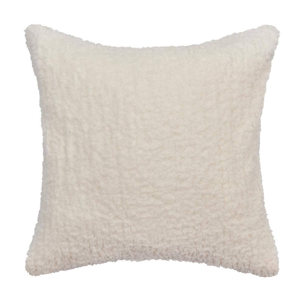 Asher White Plaid 20" Square Embellished Throw Pillow