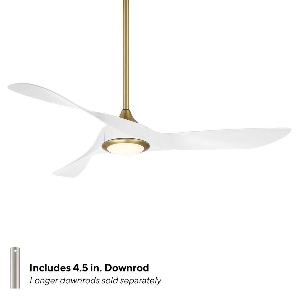 54" Swirl 3 - Blade Outdoor LED Smart Propeller Ceiling Fan with Remote Control and Light Kit Included
