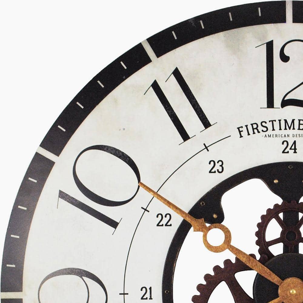 FirsTime & Co. Brown And Bronze Carlisle Gears Wall Clock, Industrial, Analog, 27 x 2 x 27 in