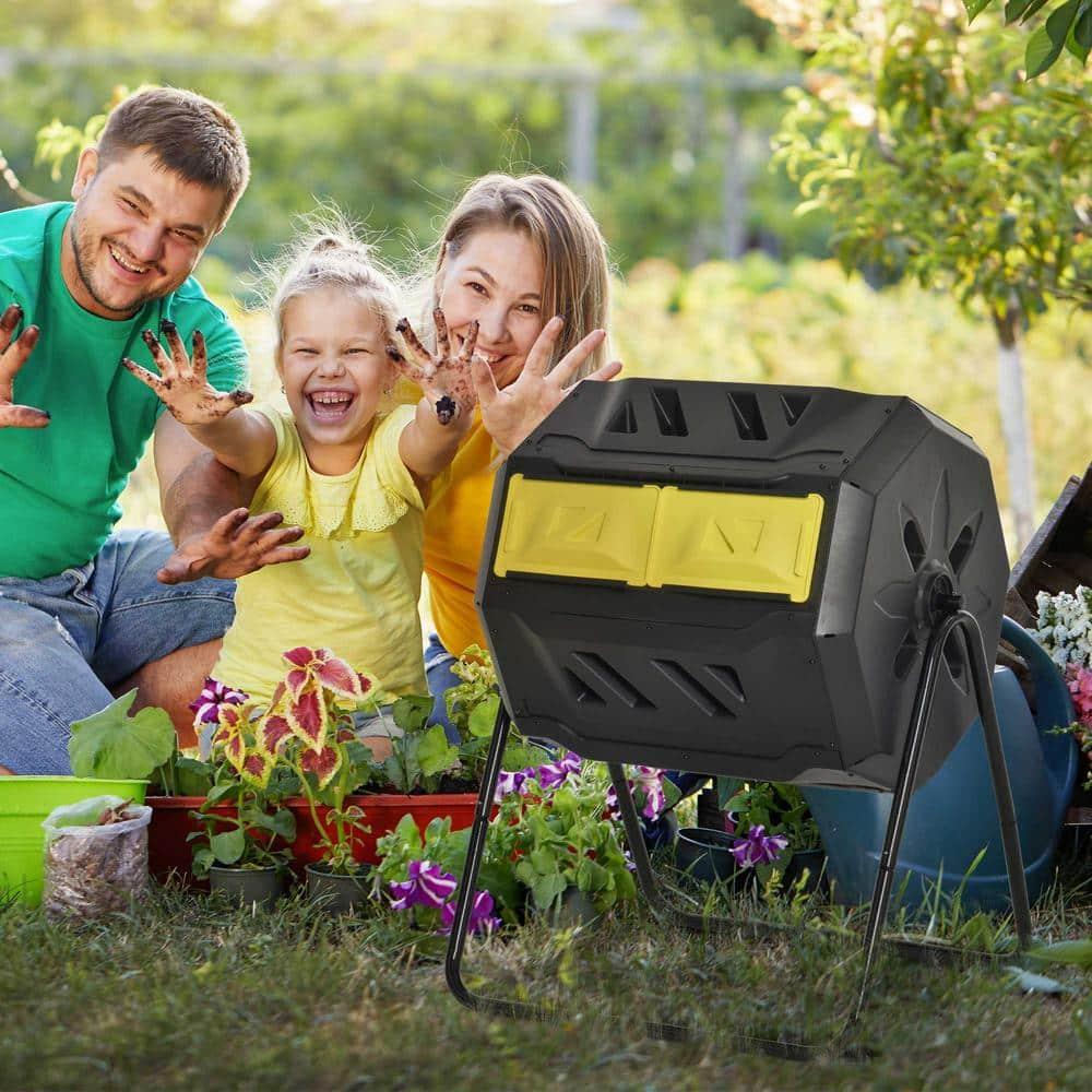 Outsunny 42.3 Gallons Outdoor Tumbler Composter with Latching Lid