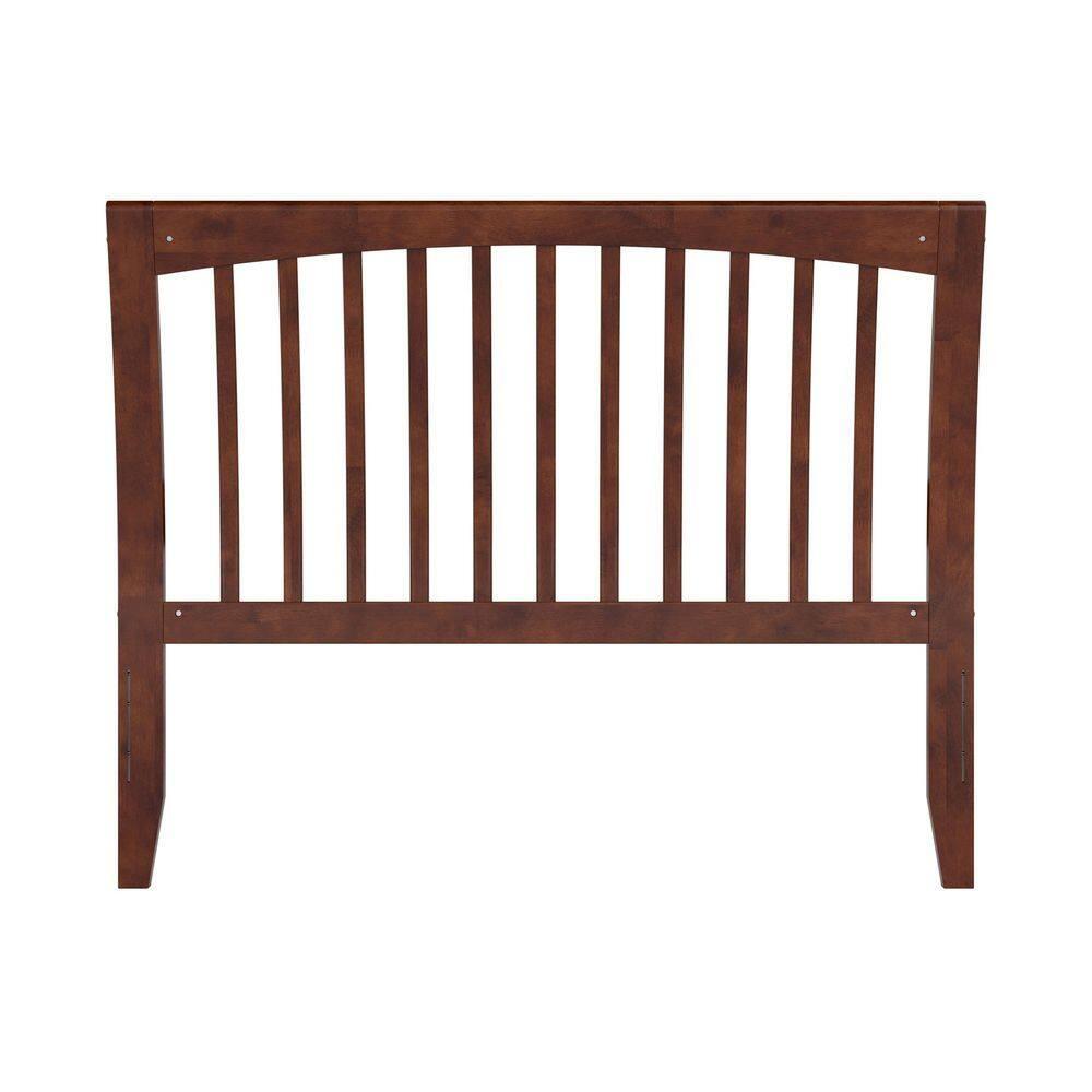 Solid Wood Slat Headboard - Sleigh Design Bed Frame - Walnut Finish - Full, Queen, King Sizes