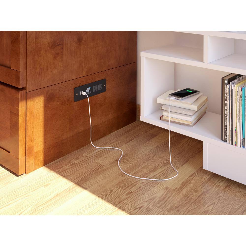 Queen Hamilton Murphy Bed Chest with Folding Mattress - AFI: USB Turbo Charger, Storage