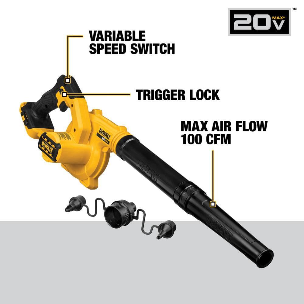 DEWALT 20V Yellow and Black Cordless Handheld Blower