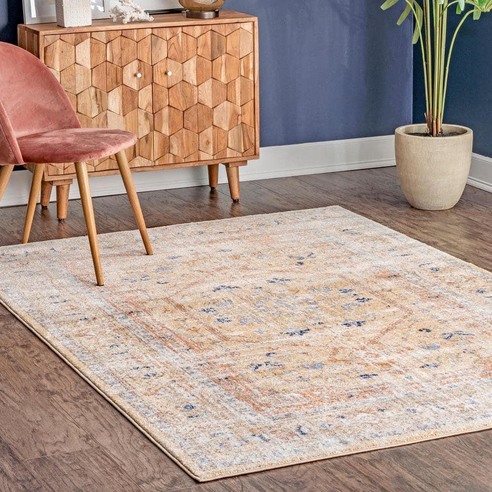 Nuloom Jacquie Oriental/Persian 7x9 Indoor Area Rug for Living Room Bedroom Dining Room Kitchen, Gold/Ivory