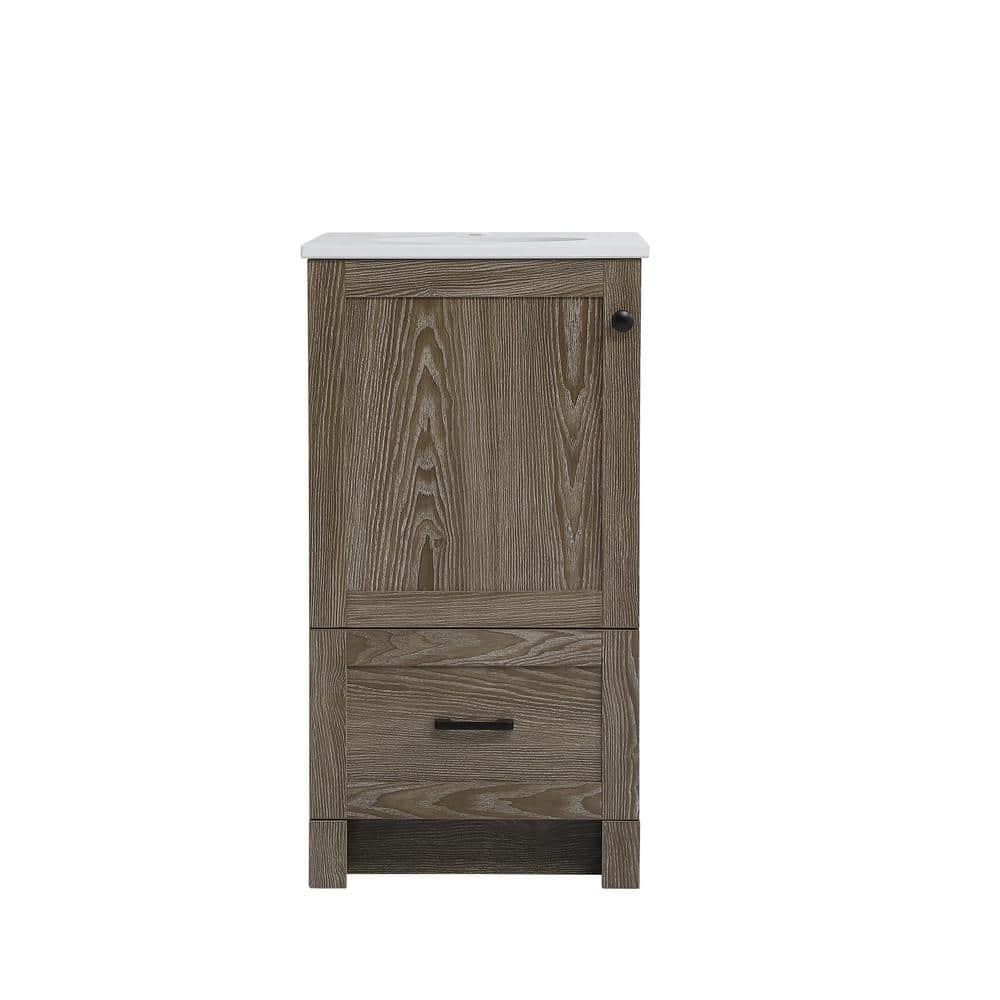 Elegant Kitchen and Bath Elegant Kitchen And Bath 18 Inch Single Bathroom Vanity In Weathered Oak