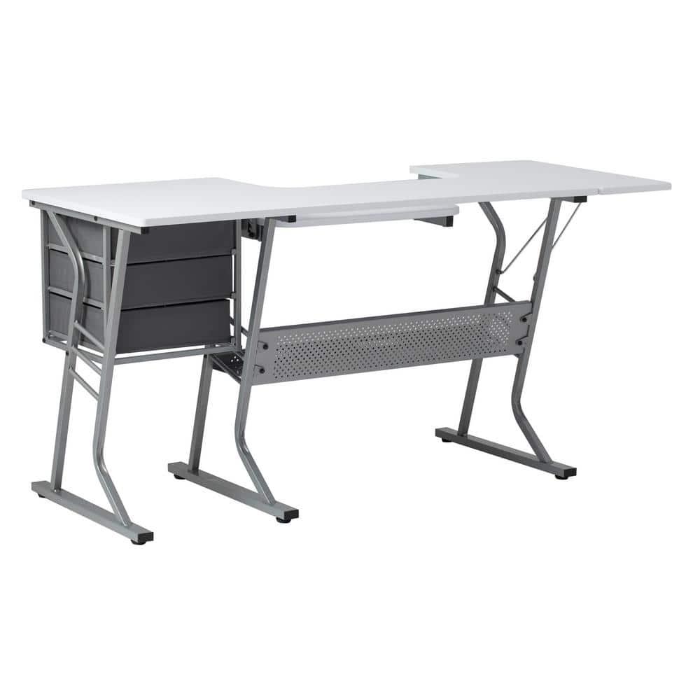 60.25'' x 23.75'' Sewing Table with Sewing Machine Platform