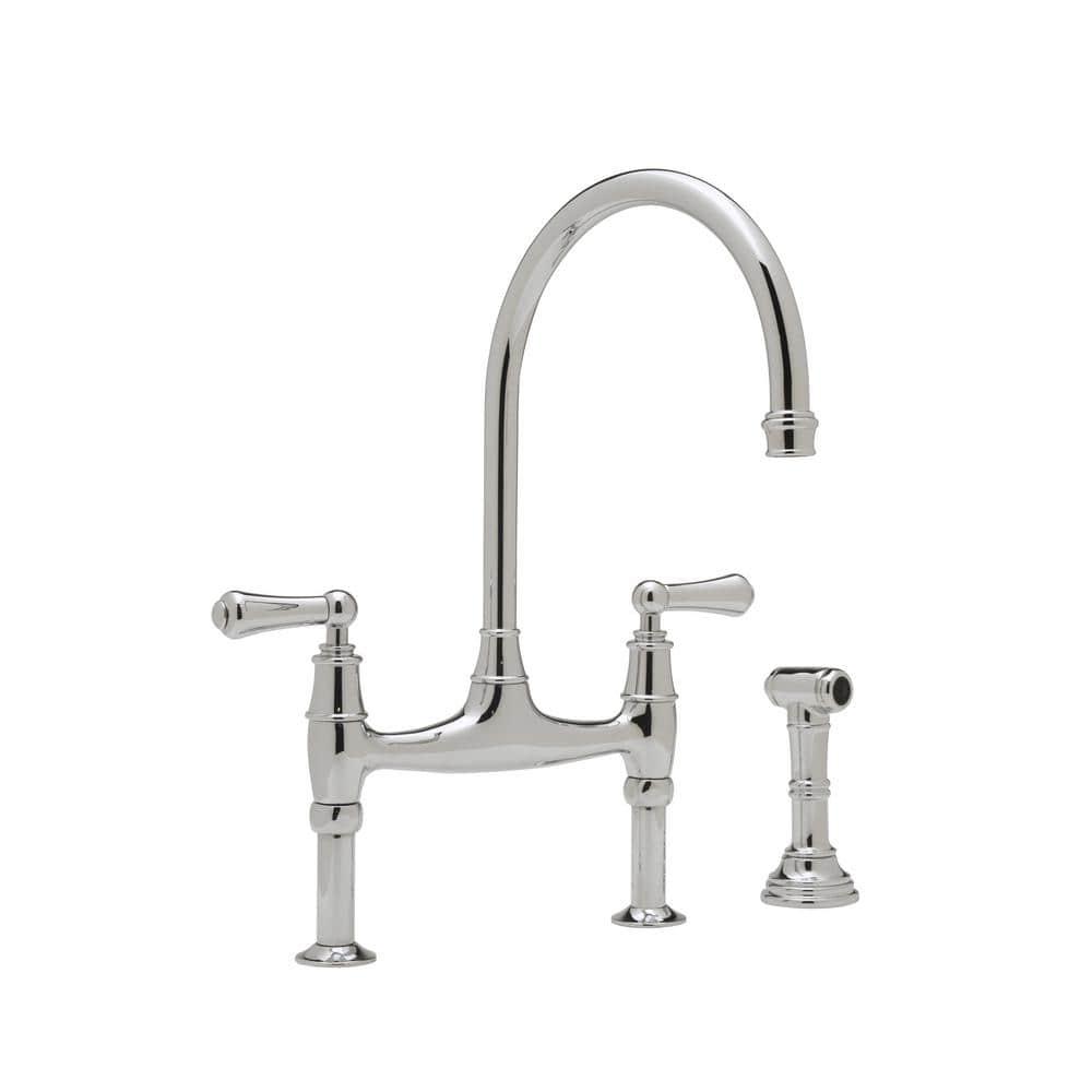 Perrin & Rowe U.4719L-APC-2 Georgian Era Bridge Kitchen Faucet With Side Spray
