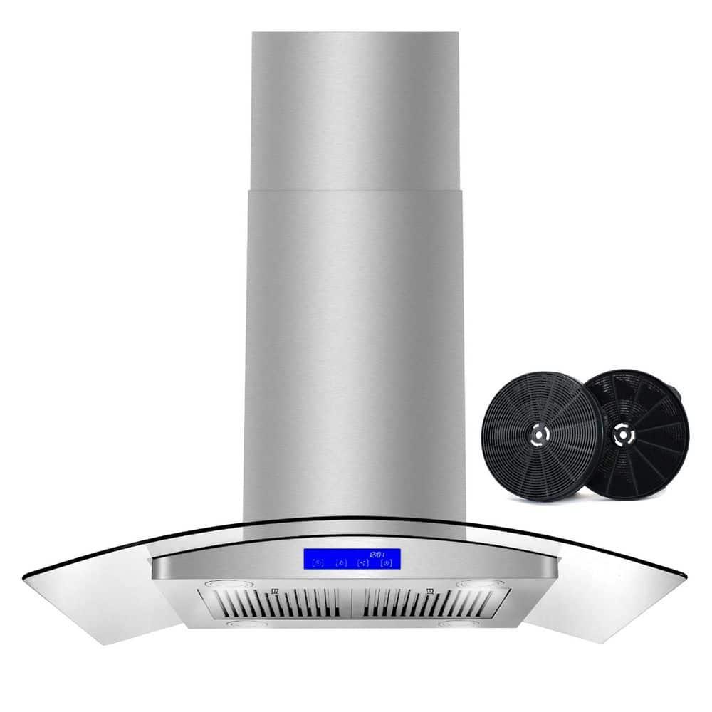 Cosmo COS-668ICS900 36 Inch Island Range Hood w/ Touch Controls, Stainless Steel